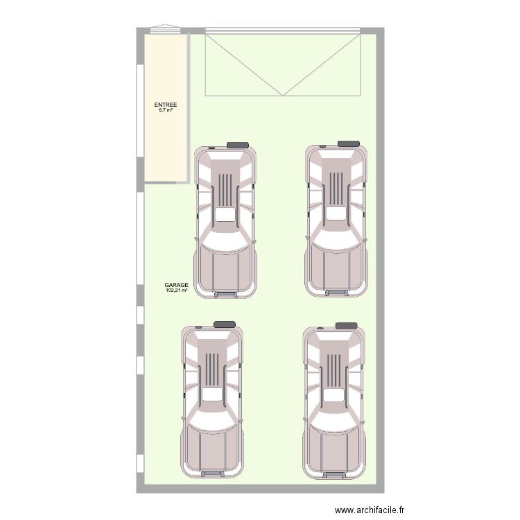 CARNOT GARAGE. Plan de 2 pièces et 109 m2