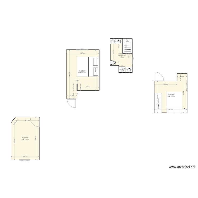 Chambre 1. Plan de 4 pièces et 36 m2