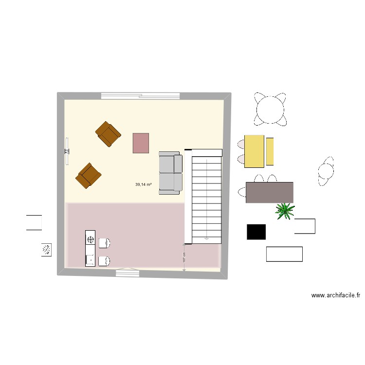 Grrrr Etage 2 révolution 1. Plan de 1 pièce et 39 m2