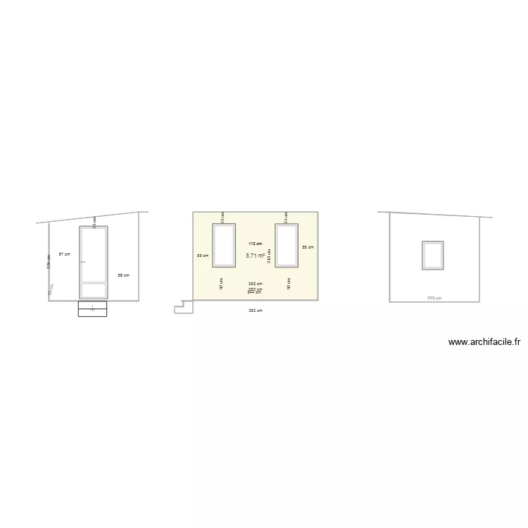 facade de l abri de jardin. Plan de 