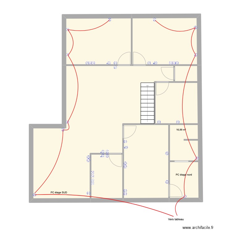 plan étage dalle. Plan de 6 pièces et 103 m2