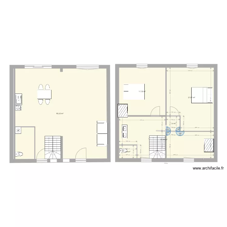 Grande maison. Plan de 