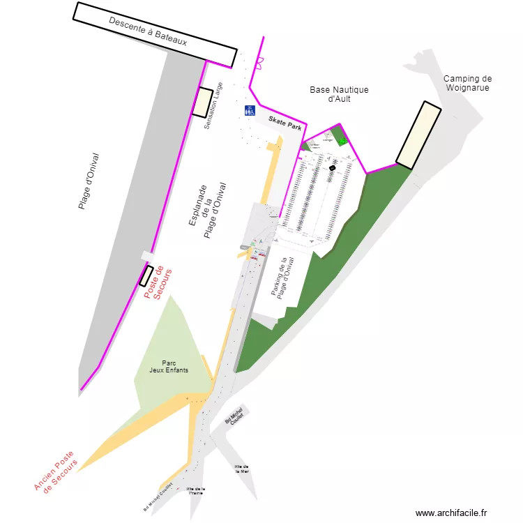 2023- Zone "Plage Onival" - Cross Triathlon d' Ault . Plan de 