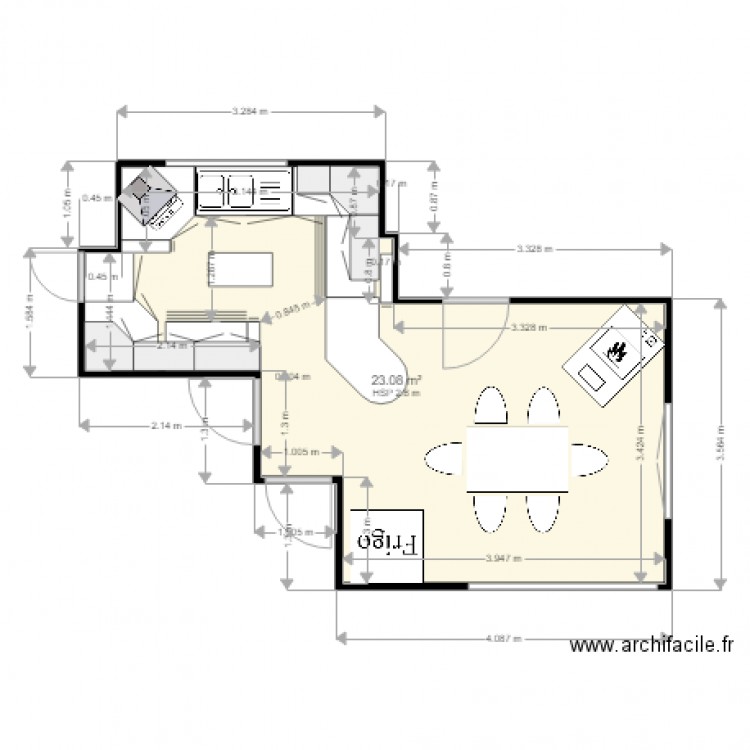 plan de cuisine. Plan de 0 pièce et 0 m2