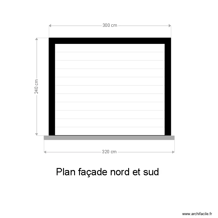 fa&ccedil;ades nord et sud. Plan de 