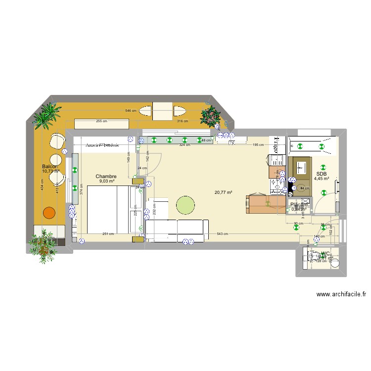 Rouvray V3 b. Plan de 6 pièces et 46 m2