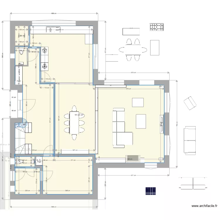 rez final avec tv sans celier. Plan de 
