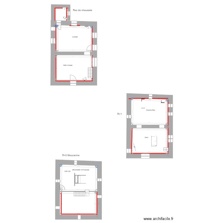 PEGHAIRE Projet. Plan de 6 pièces et 168 m2