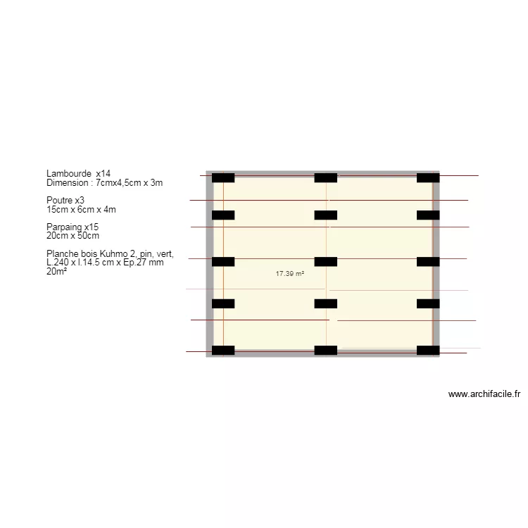 Plan terrasse. Plan de 