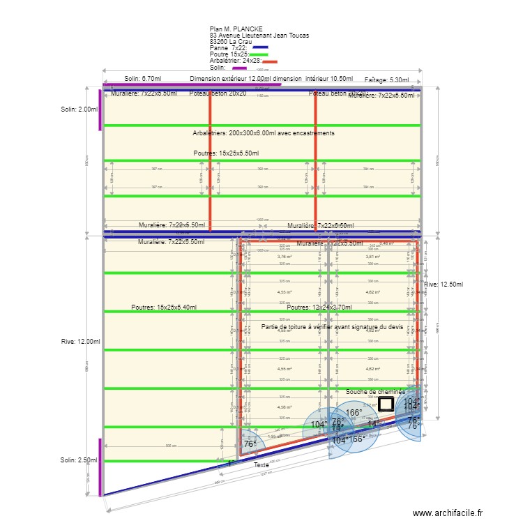 Plan PLANCKE. Plan de 46 pièces et 151 m2