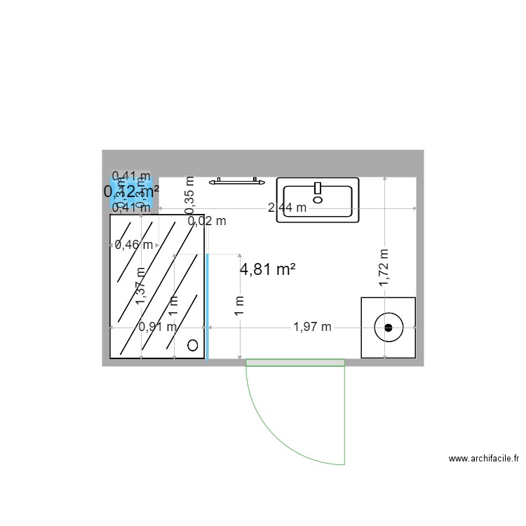 LAMOULIE 2. Plan de 2 pièces et 5 m2