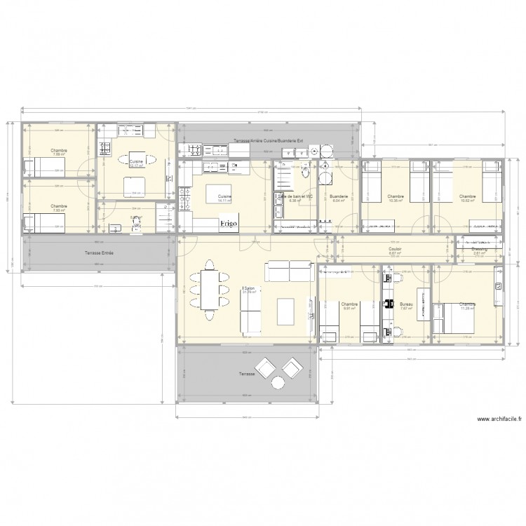 F5 Cuisine fermée Garage Converti F2 Toit 3 Pans. Plan de 0 pièce et 0 m2