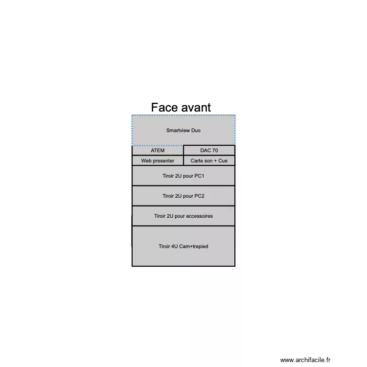 Rack webex V1. Plan de 