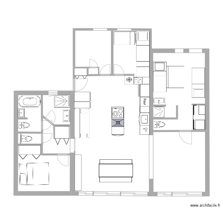 DE VTTON. Plan de 3 pièces et 56 m2