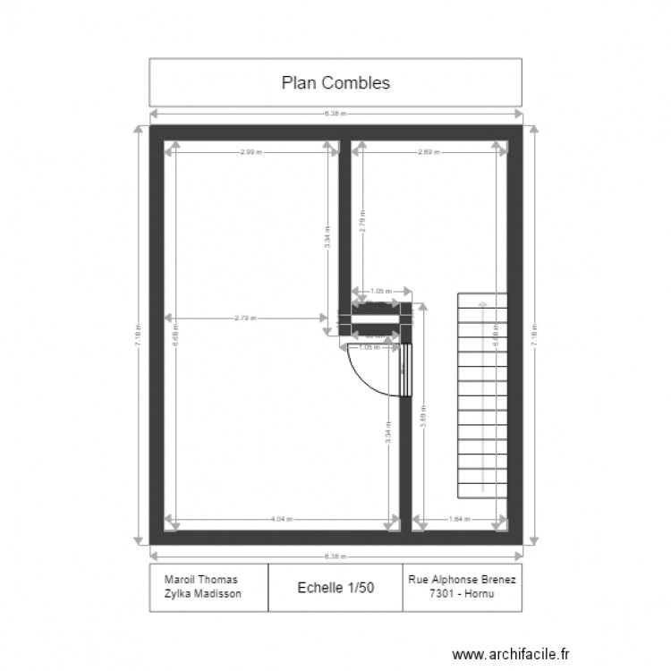 Plan Vierge Combles. Plan de 0 pièce et 0 m2