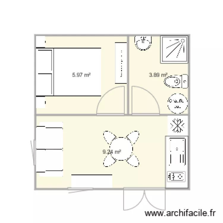 chalet 19m2 V3. Plan de 