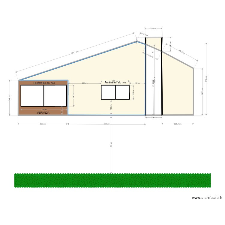 Plan facade Sud Après. Plan de 0 pièce et 0 m2