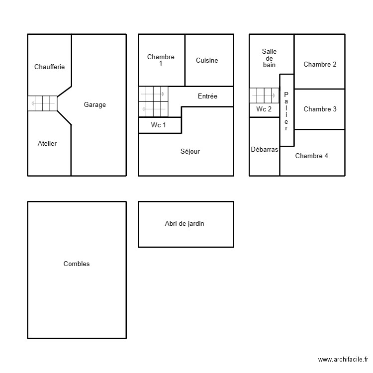 TREGUNC MORVAN. Plan de 13 pièces et 75 m2