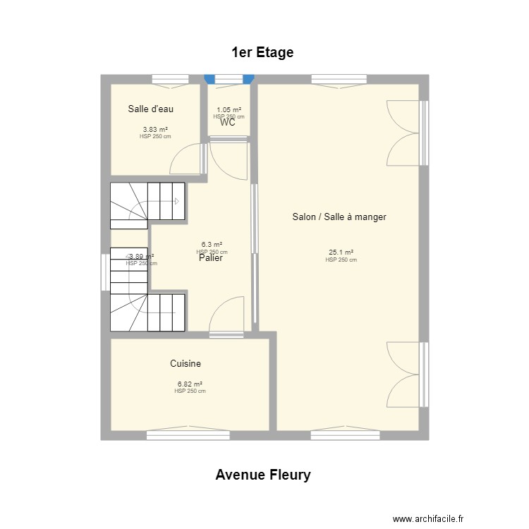 FAY COLOMBES 1er ETAGE. Plan de 0 pièce et 0 m2