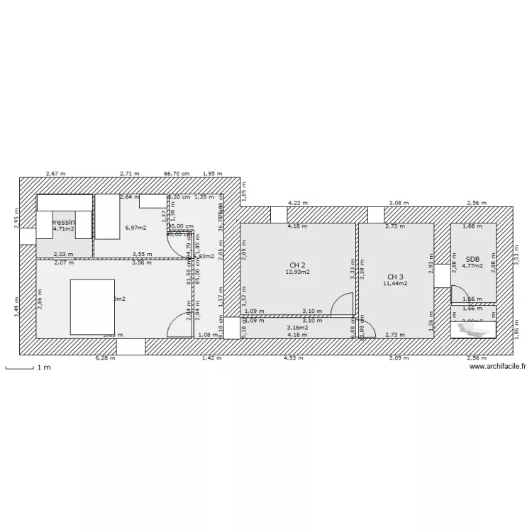 LANCON ETAGE projet. Plan de LANCON ETAGE projet. Plan de