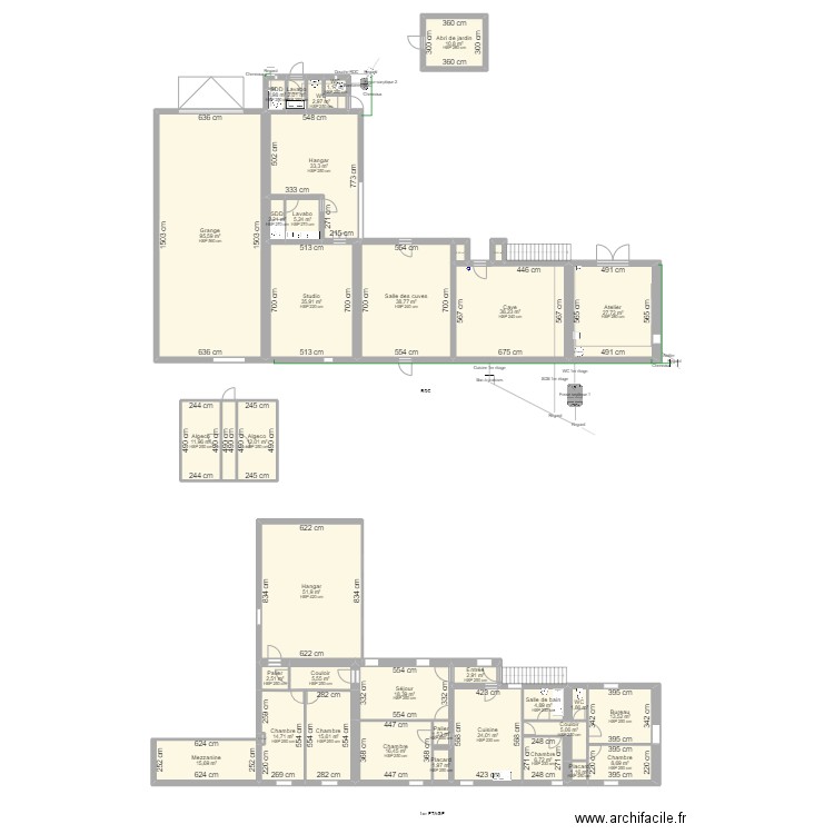 Le 750 - Plan réseaux. Plan de 38 pièces et 539 m2