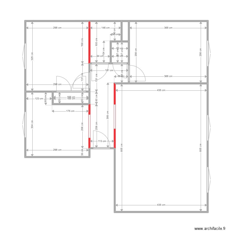 11 lt Quinsonnas avant. Plan de 9 pièces et 64 m2