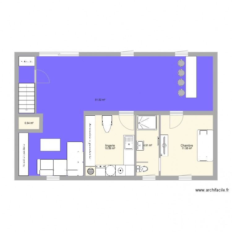 sous sol. Plan de 0 pièce et 0 m2