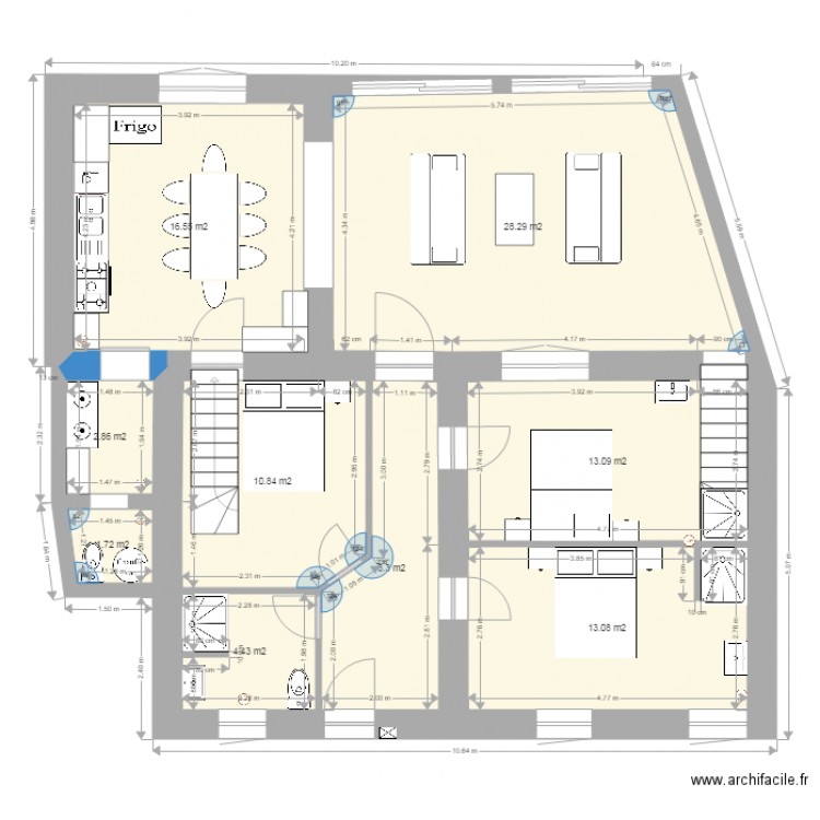 rdc NOIRMOUTIER. Plan de 9 pièces et 99 m2