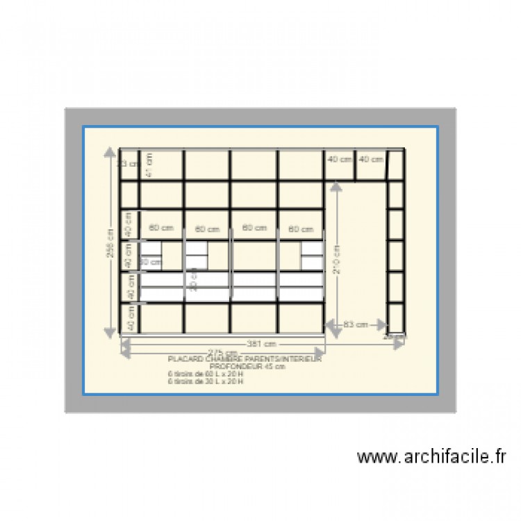 placard chambre parents intérieur . Plan de 0 pièce et 0 m2