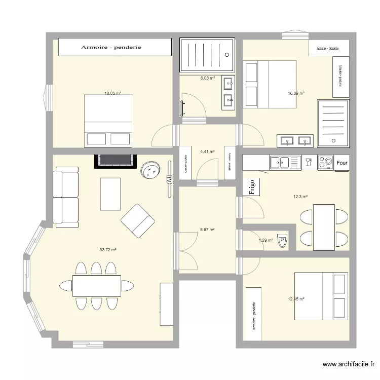 1er etage maison. Plan de 