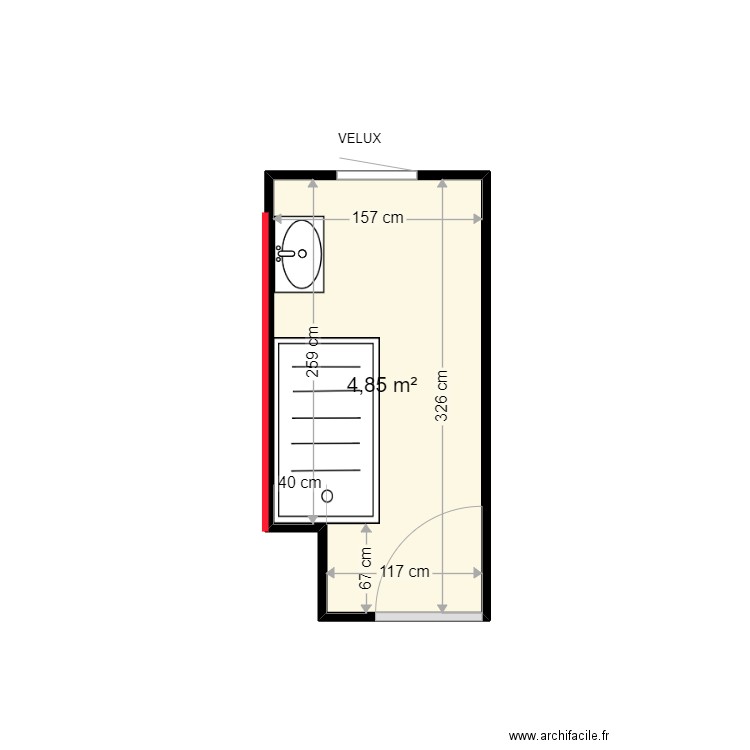 DEMARTHE DOMINIQUE . Plan de 1 pièce et 5 m2