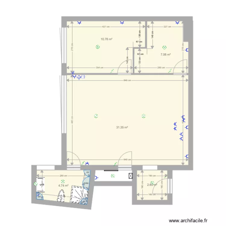 RACB sans meubles. Plan de 