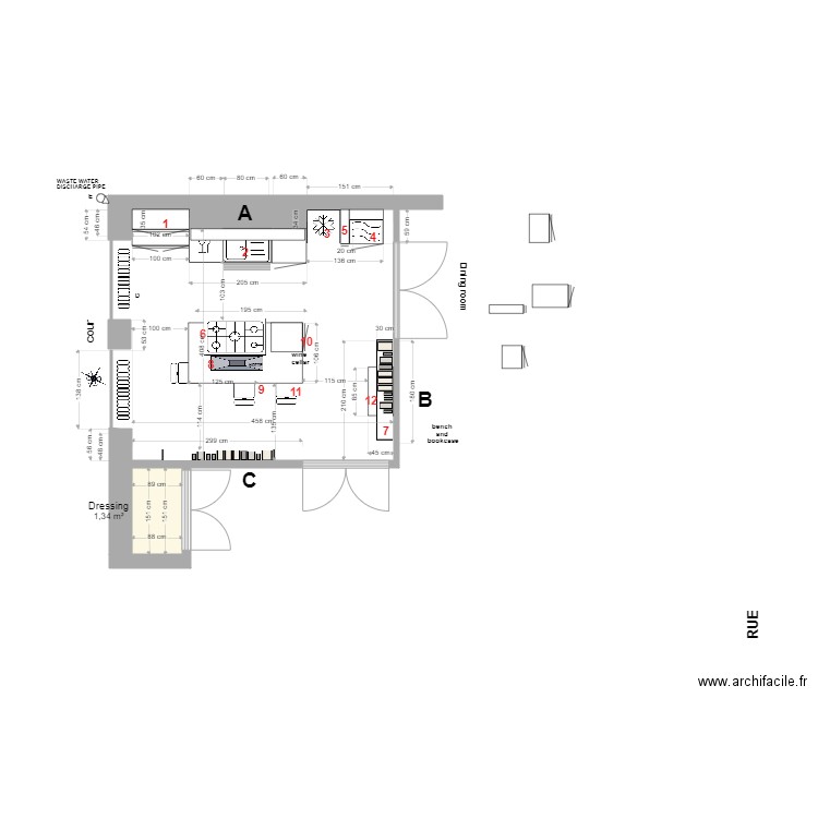 Cuisine aménagée modification octobre 2. Plan de 0 pièce et 0 m2