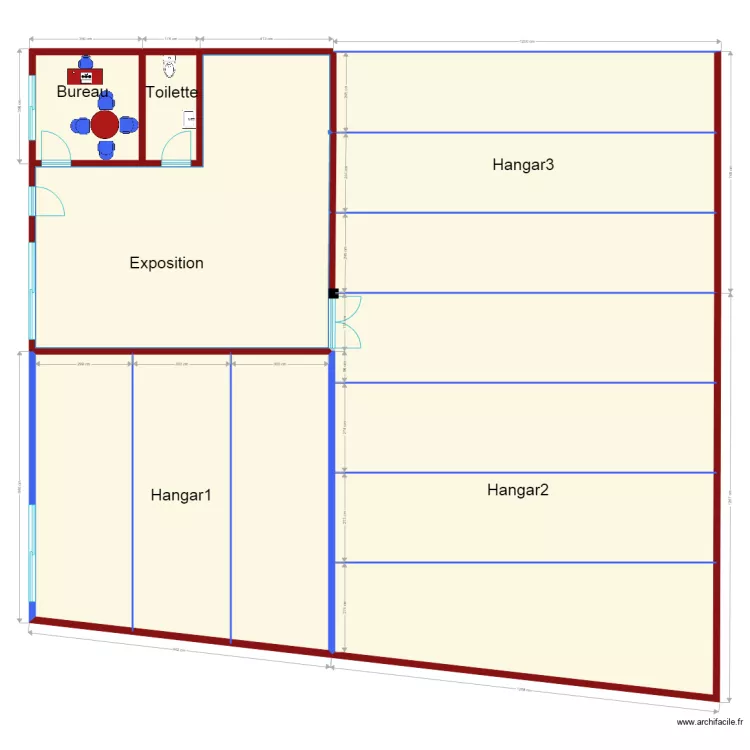 hangar cloisonné Q10 charpente metallique. Plan de hangar cloisonné Q10 charpente metallique. Plan de