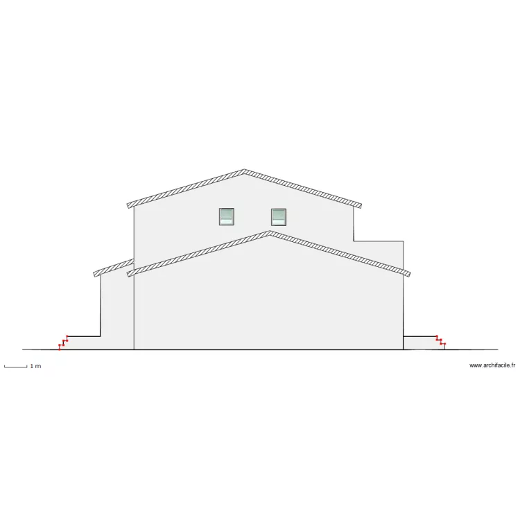 FACADE DROITE 30 LOT PORTE VERTE. Plan de FACADE DROITE 30 LOT PORTE VERTE. Plan de