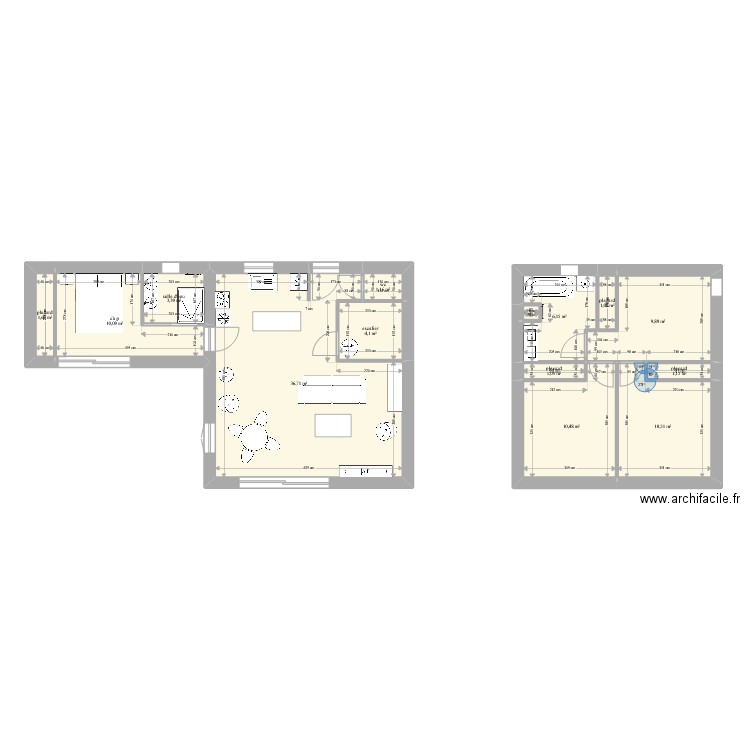 plan maison def. Plan de 14 pièces et 98 m2
