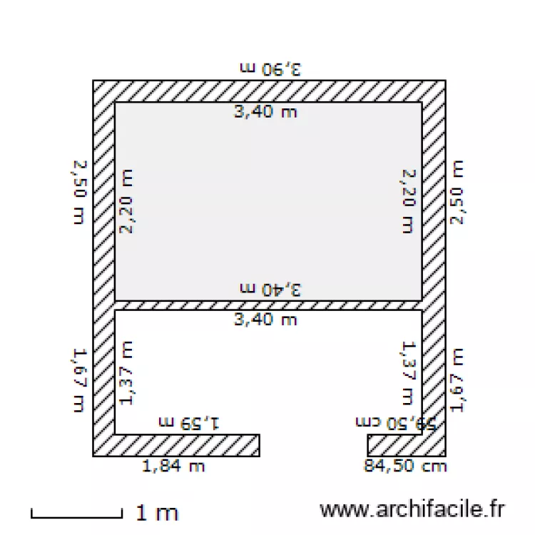 SALLE DE BAIN ET CUISINE. Plan de 