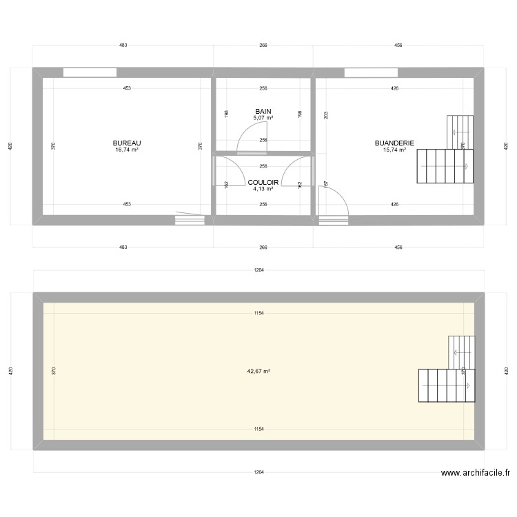 FORGE. Plan de 5 pièces et 84 m2