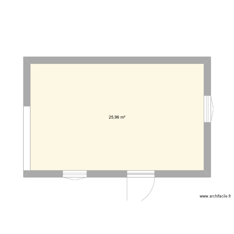 MAISON. Plan de 1 pièce et 26 m2