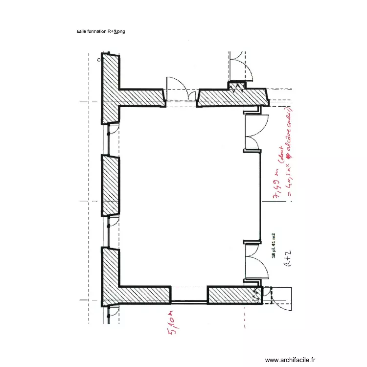 Salle R+2 vide. Plan de Salle R+2 vide. Plan de