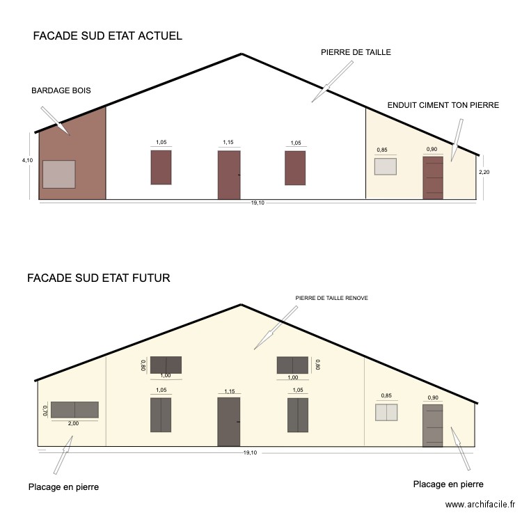 façade avant . Plan de 0 pièce et 0 m2