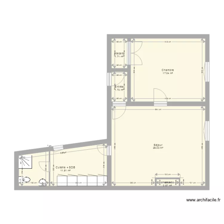 apt 1 V&eacute;ronique. Plan de 