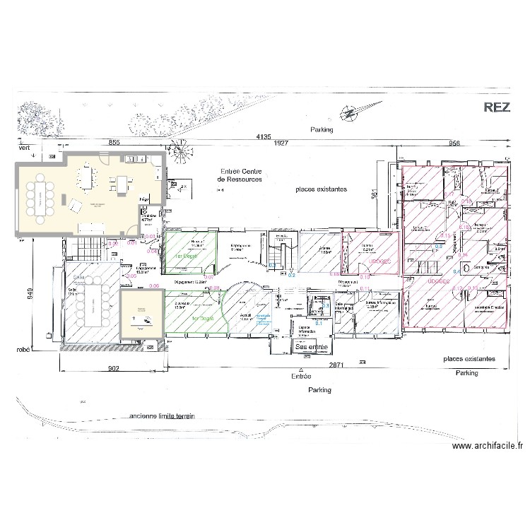Plan R+0 projet. Plan de 0 pièce et 0 m2