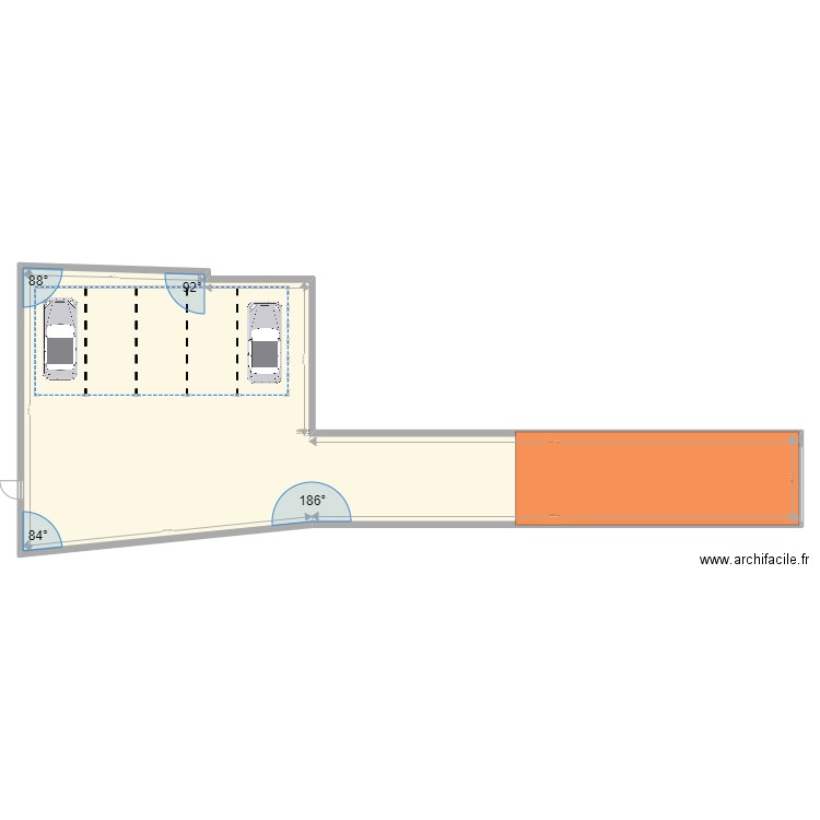 parking 3. Plan de 1 pièce et 286 m2