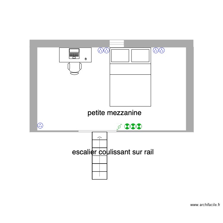 petite mezzanine meublée 29 octobre 2019. Plan de 0 pièce et 0 m2