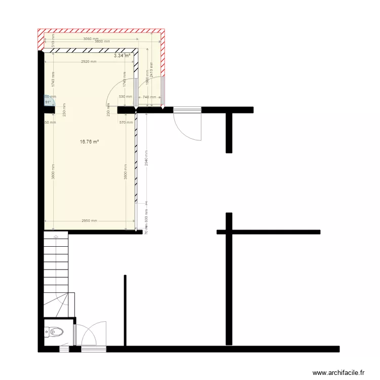 Cuisine Bordeaux &eacute;tat des lieux. Plan de 