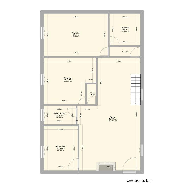 SERVANT Dominique R+1. Plan de 8 pièces et 103 m2