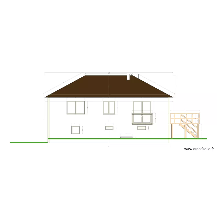 Facade SUD- Après travaux. Plan de Facade SUD- Après travaux. Plan de