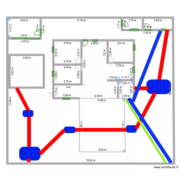 Lagoa. Plan de 9  et 632 m²
