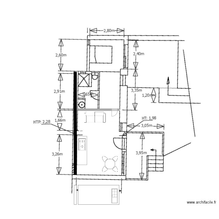 STUDIO MODIFIE. Plan de 0 pièce et 0 m2